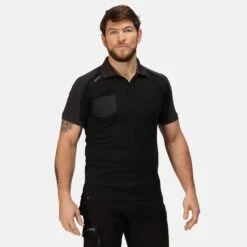 Regatta Mens Offensive Wicking Polo Shirt (Black) -The Outdoor Clothing Store k04e33897c9cdaf3702980240d50cf44f
