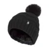 Ladies Winter Zigzag Patterned Fur Cuff Bobble Thermal Hat