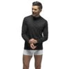 Mens Fleece Lined Long Sleeve Thermal Top | Lightweight