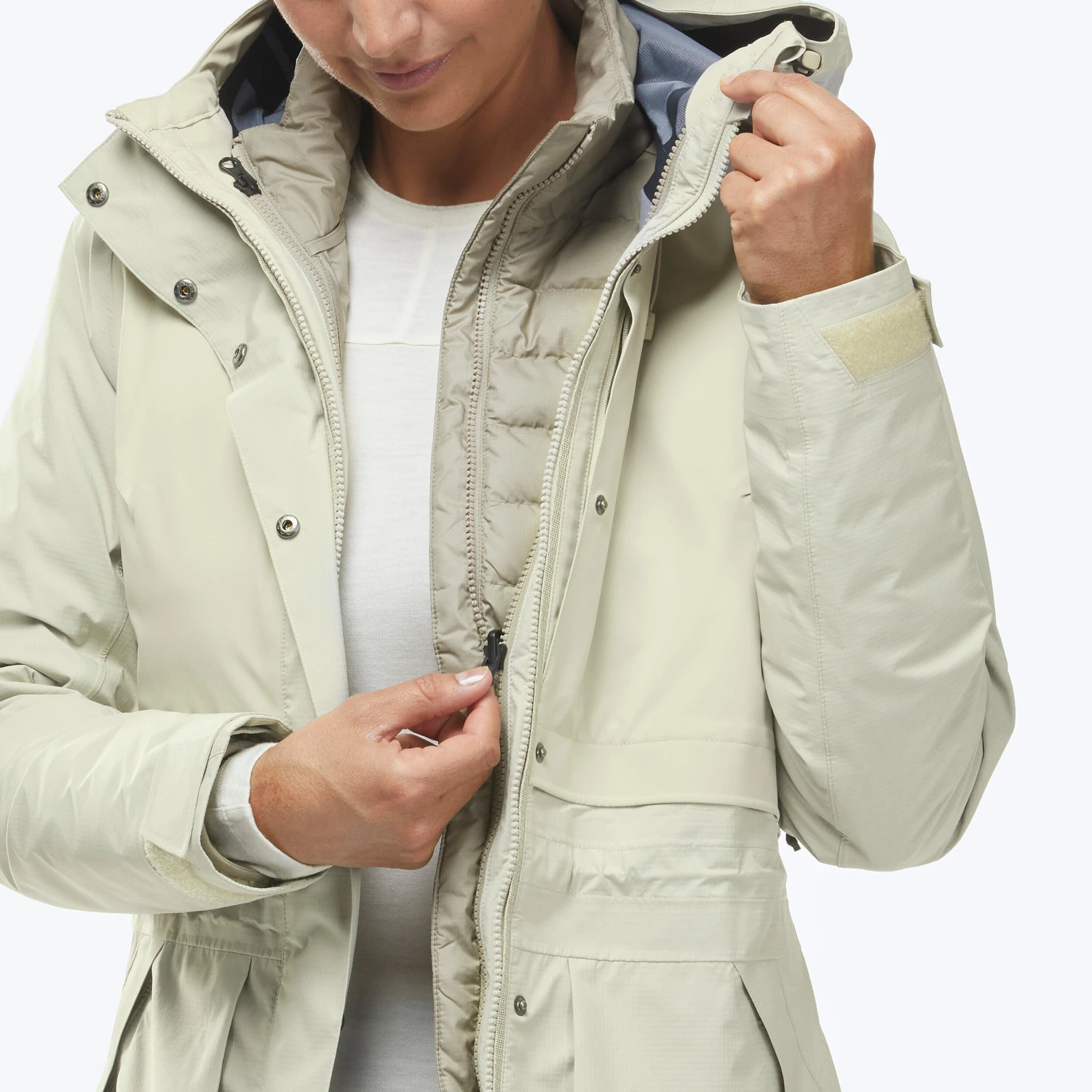 Women's Waterproof 3in1 Travel Trekking Jacket - Travel 900 Compact -10° 12 Women's Waterproof 3in1 Travel Trekking Jacket - Travel 900 Compact -10° - Image 12