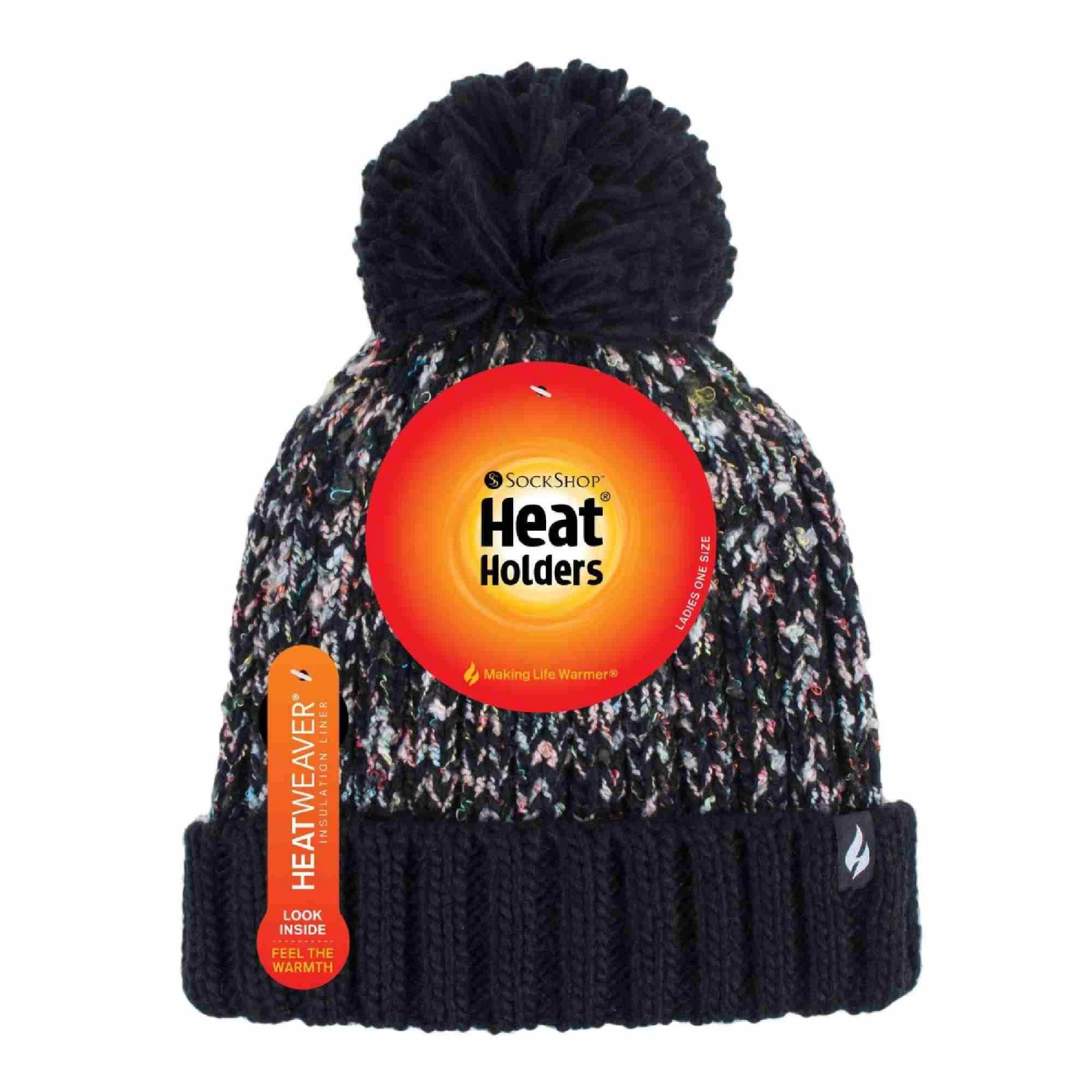 Ladies Thermal Winter Bobble Hat With Extra Large Pom Pom 2 Ladies Thermal Winter Bobble Hat With Extra Large Pom Pom - Image 2