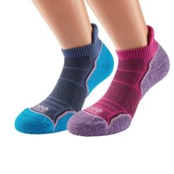 Womens/Ladies Run Ankle Socks (Pack Of 2) (Hot Pink/Lavender/Blue) -The Outdoor Clothing Store k1e064a60f7363fa996382ad48acb26cf