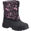 Cotswold Childrens/Kids Iceberg Butterfly Snow Boots (Pink/Black)