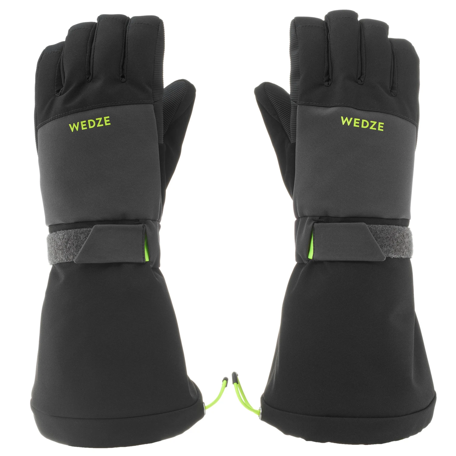 WEDZE KIDS’ WARM AND WATERPROOF SKI GLOVES 550 BLACK GREY 3 WEDZE KIDS’ WARM AND WATERPROOF SKI GLOVES 550 BLACK GREY - Image 3