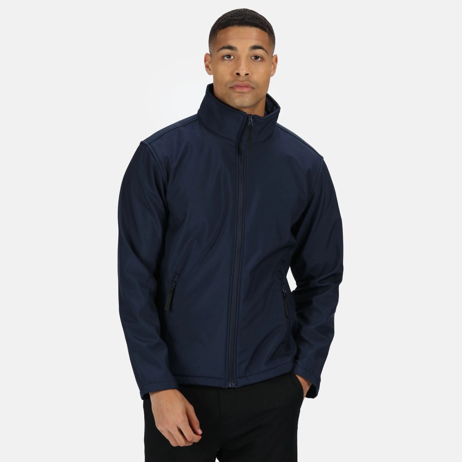 Regatta Professional Mens Classic 3 Layer Zip Up Softshell Jacket (Navy/Seal Grey) 2 Regatta Professional Mens Classic 3 Layer Zip Up Softshell Jacket (Navy/Seal Grey) - Image 2