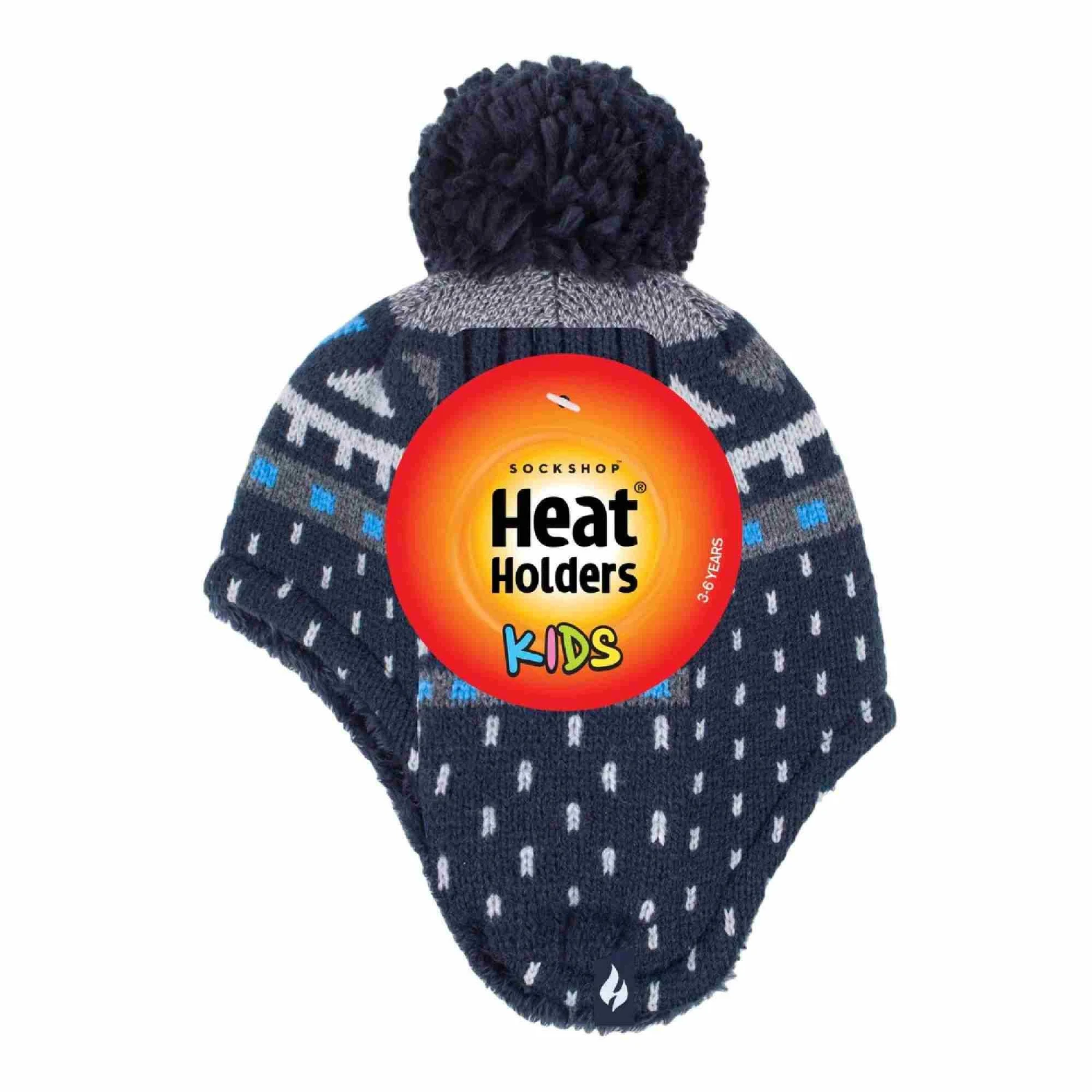 Boys Outdoor Faux Fur Pom Pom Hat With Ear Flaps & Mittens Gloves 4 Boys Outdoor Faux Fur Pom Pom Hat With Ear Flaps & Mittens Gloves - Image 4