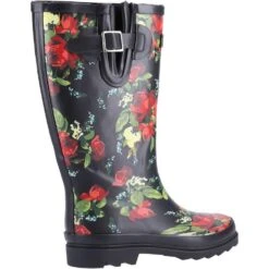 Cotswold Womens/Ladies Blossom Wellington Boots (Black/Red) -The Outdoor Clothing Store k3b10d21b4beea4e9c65e2e031b854c4f