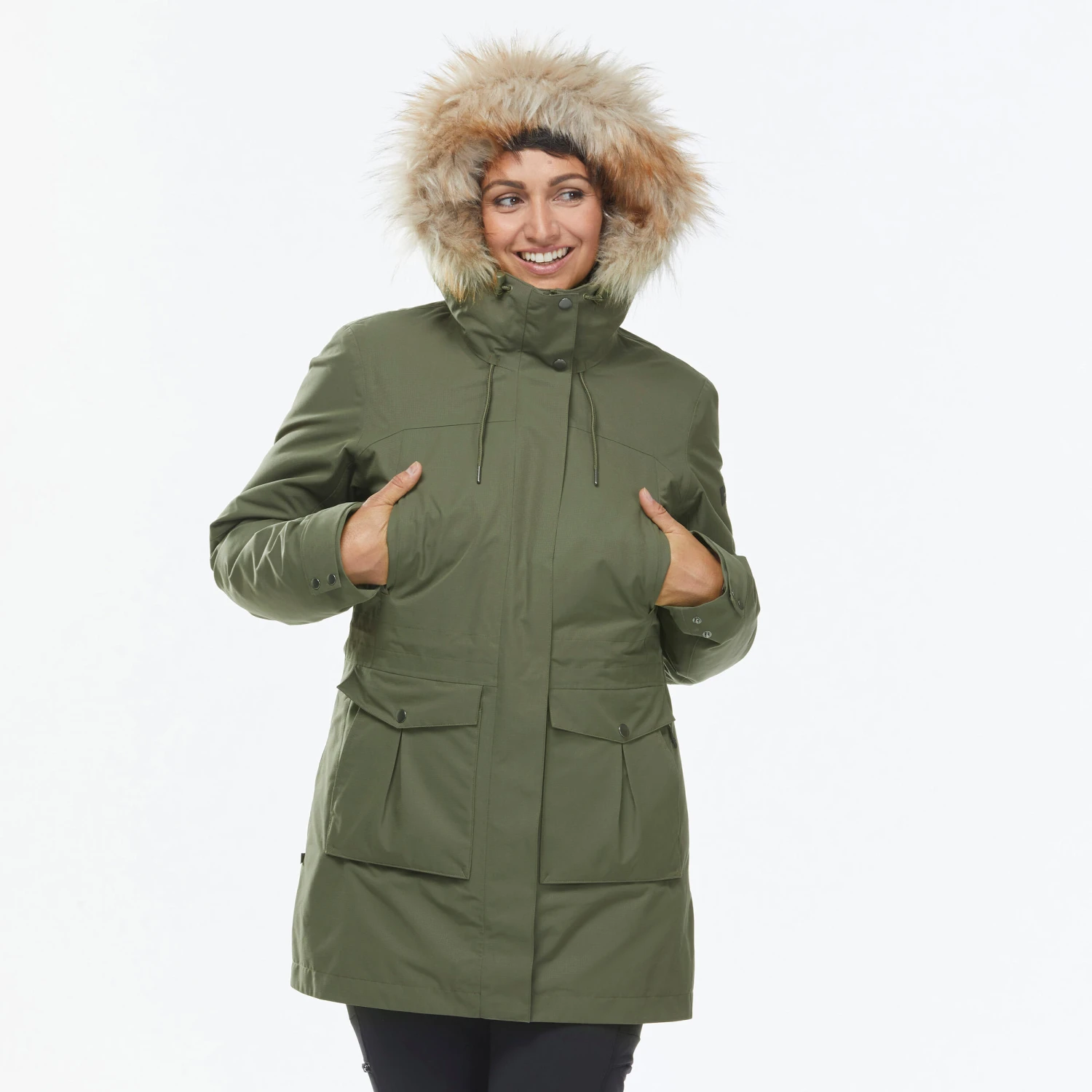 Women's 3-in-1 Waterproof Travel Trekking Jacket - Travel 900 Warm -15° 5 Women's 3-in-1 Waterproof Travel Trekking Jacket - Travel 900 Warm -15° - Image 5