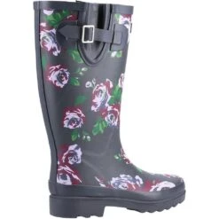 Cotswold Womens/Ladies Blossom Wellington Boots (Black/Red) -The Outdoor Clothing Store k69b12324885ebe6dc85f4eced75fe047