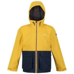 Regatta Childrens/Kids Hywell Waterproof Jacket (Yellow Gold/Navy)