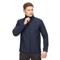 Regatta Mens Caelum Soft Shell Jacket (Navy/Black Marl) -The Outdoor Clothing Store k7b9205689386515d51f1a4343d795b7d