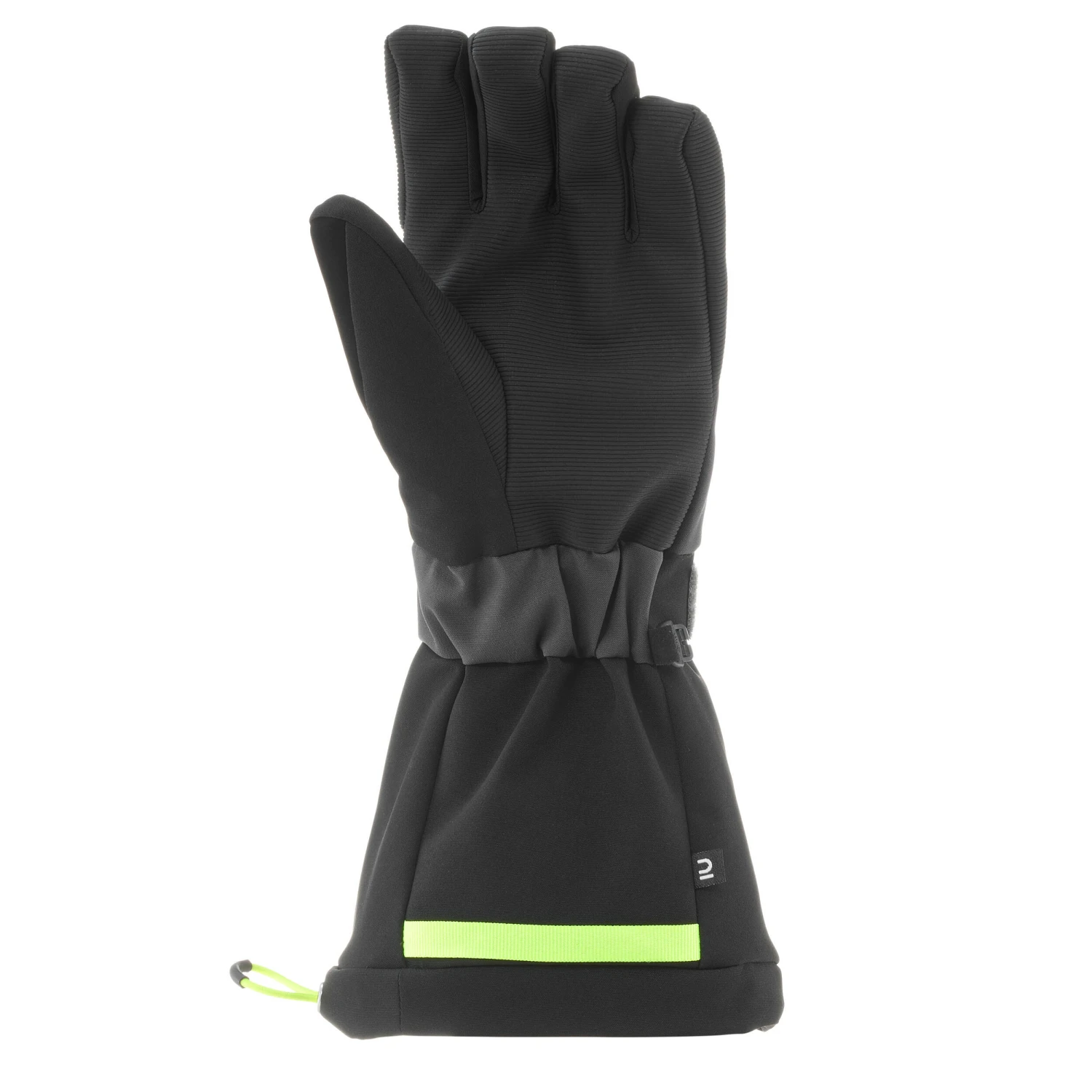 WEDZE KIDS’ WARM AND WATERPROOF SKI GLOVES 550 BLACK GREY 2 WEDZE KIDS’ WARM AND WATERPROOF SKI GLOVES 550 BLACK GREY - Image 2