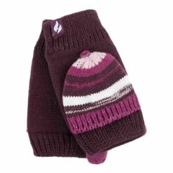 Ladies Striped Thermal Knitted Converter Mitten Gloves -The Outdoor Clothing Store ka2de89d6c56a0aea1aec92f8bea9896c