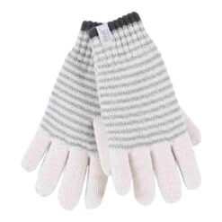 Ladies Striped Fleece Lined Knitted Warm Winter Thermal Gloves -The Outdoor Clothing Store kaac16896c220c884c1301d811907a42e