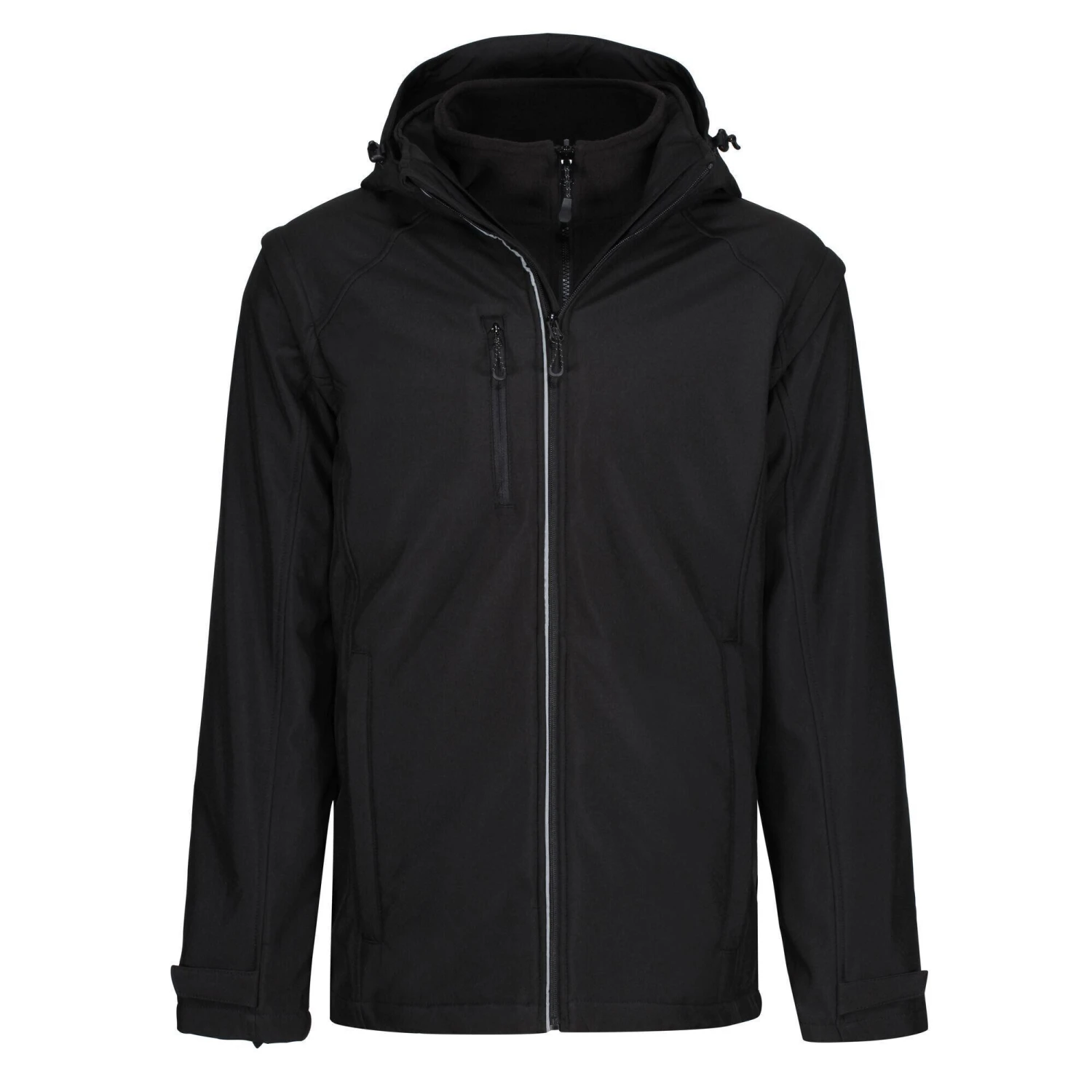 Regatta Mens Erasmus 4 In 1 Soft Shell Jacket (Black) 3 Regatta Mens Erasmus 4 In 1 Soft Shell Jacket (Black) - Image 3
