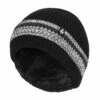 Mens Turnover Cuff Winter Knitted Striped Thermal Beanie