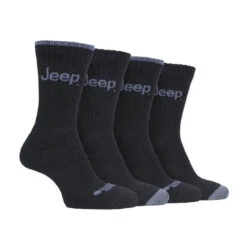 Jeep 4 Pairs Mens Anti Blister Thick Cushioned Luxury Boot Socks For Hiking