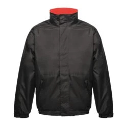 The Outdoor Clothing Store 34 Regatta Mens Dover Waterproof Windproof Jacket (Black/Red)