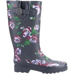 Cotswold Womens/Ladies Blossom Wellington Boots (Black/Red) -The Outdoor Clothing Store kd1841a475616cfe9f3e29b94d5a50c59