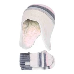 Girls Winter Warm Pom Pom Bobble Beanie Hat And Mittens Set -The Outdoor Clothing Store kd7ce5bbbc7321b38bb8e0a695e03238f