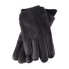 Mens Black Winter Fleece Lined Thermal Leather Gloves
